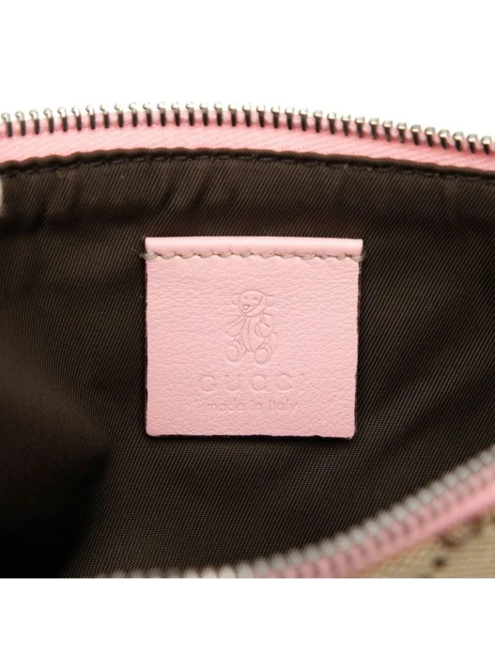 Gucci GG Canvas Zoo Parrot Pouch Beige Pink